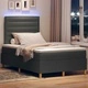 Легло с пружинирана основа и матрак тъмносиво 120x190 см текстил с LED осветление
