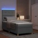 Легло с пружинна основа и матрак с LED осветление светлосиво 80x200 см текстил
