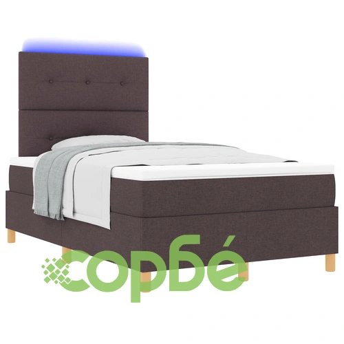 Легло с матрак от тъкан материал в тъмно кафяво 120 x 200 см ➤ топ цена ➤ sorbe.bg