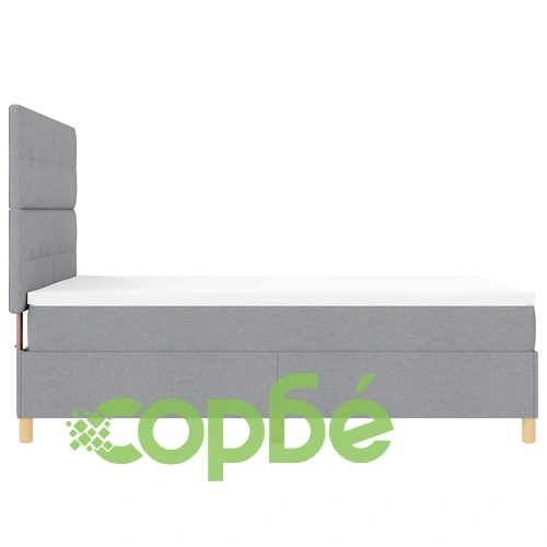 Легло с пружинирана основа и LED осветление светлосиво 140x190 см текстил ➤ топ цена ➤ sorbe.bg