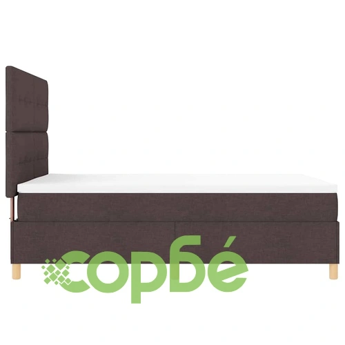 Легло с пружинирана основа и LED осветление тъмнокафяв 140x190 см текстил с матрак ➤ топ цена ➤ sorbe.bg