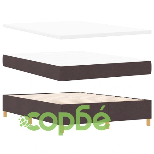Легло с пружинирана основа и LED осветление тъмнокафяв 140x190 см текстил с матрак ➤ топ цена ➤ sorbe.bg