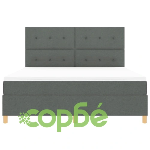 Легло с пружинирана основа и матрак с LED осветление тъмносиво 180x200 см текстил ➤ топ цена ➤ sorbe.bg