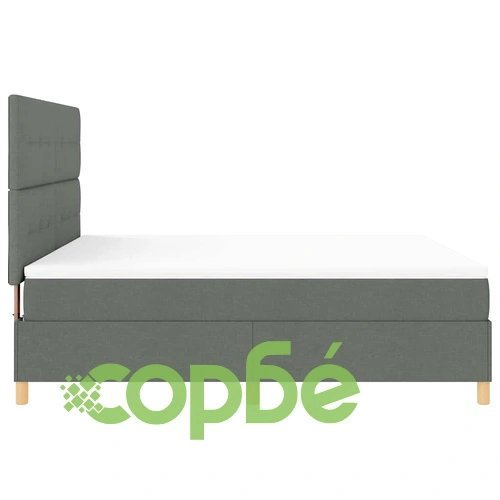 Легло с пружинирана основа и матрак с LED осветление тъмносиво 180x200 см текстил ➤ топ цена ➤ sorbe.bg