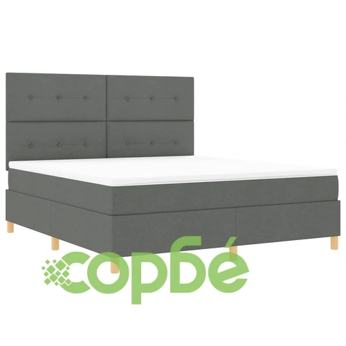 Легло с пружинирана основа и матрак с LED осветление тъмносиво 180x200 см текстил ➤ топ цена ➤ sorbe.bg