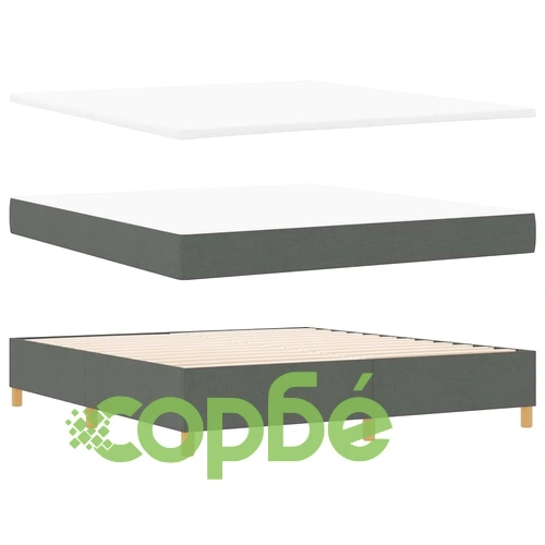 Легло с пружинирана основа и матрак с LED осветление тъмносиво 180x200 см текстил ➤ топ цена ➤ sorbe.bg