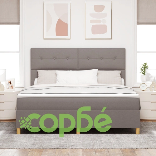 Луксозно легло с матрак в цвят Таупе, 180 x 200 см, с LED осветление ➤ топ цена ➤ sorbe.bg