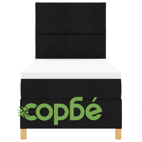 Легло с пружинирана основа и матрак с LED осветление черно 90x190 см текстил ➤ топ цена ➤ sorbe.bg