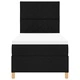 Box Spring легло с матрак и LED осветление черно 90x200 см текстил