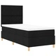 Box Spring легло с матрак и LED осветление черно 90x200 см текстил
