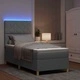 Легло с пружинирана основа и LED осветление светлосиво 100x200 см текстил