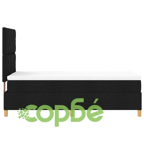 Легло с кутия, матрак и LED осветление 100x200 см - черен плат ➤ топ цена ➤ sorbe.bg