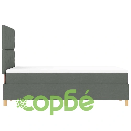 Легло с пружинирана основа и матрак тъмносиво 120x190 см текстил с LED осветление ➤ топ цена ➤ sorbe.bg