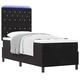 Легло с пружинирана основа и матрак с LED осветление Черно 80x200 см Кадифе