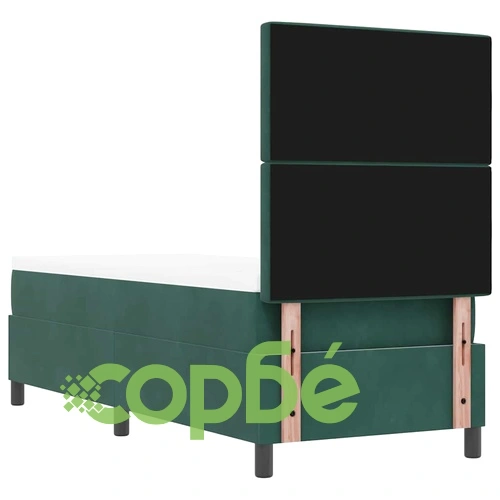 Легло с пружинирана основа и матрак тъмнозелено кадифе 80x200 см с LED осветление ➤ топ цена ➤ sorbe.bg