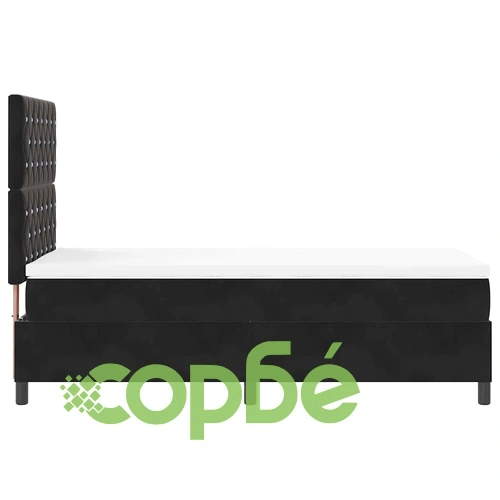 Легло с пружинирана основа и матрак с LED осветление черно кадифе 100x200 см ➤ топ цена ➤ sorbe.bg