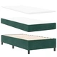 Легло с пружинна основа и матрак тъмнозелено 100x200 см кадифе с LED осветление