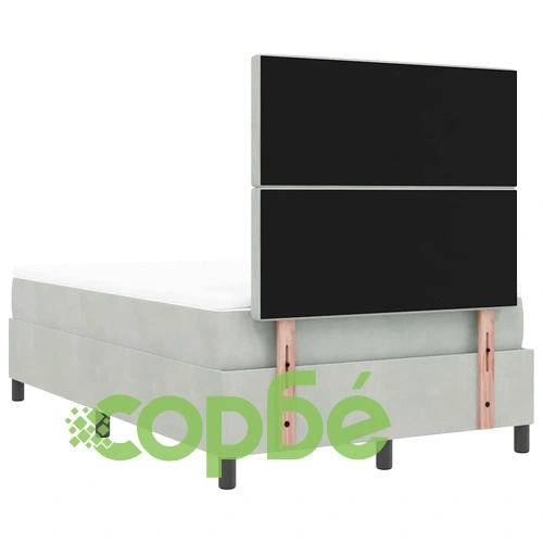 Легло с пружинирана основа и LED осветление светлосиво 120x190 см кадифе ➤ топ цена ➤ sorbe.bg