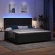 Легло с пружинирана основа и матрак Черно 200x200 см Кадифе с LED осветление