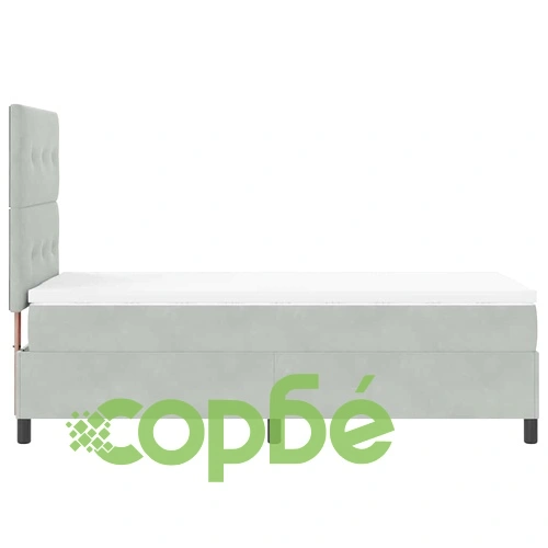 Легло с LED осветление и матрак светлосиво 80x200 см кадифе ➤ топ цена ➤ sorbe.bg