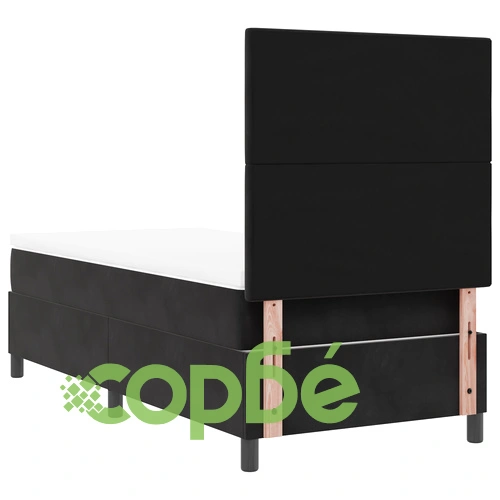 Легло с матрак и LED осветление 90x200 см, черен велур ➤ топ цена ➤ sorbe.bg