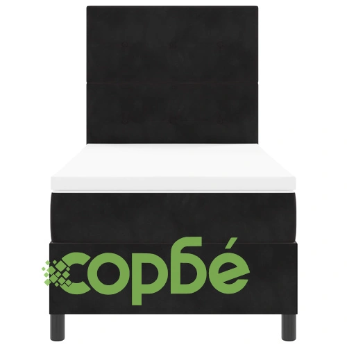 Легло с матрак и LED осветление 90x200 см, черен велур ➤ топ цена ➤ sorbe.bg