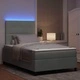 Легло с пружинирана основа и LED осветление светлосиво 120x200 см кадифе