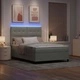 Легло с пружинирана основа и LED осветление 140x200 см кадифе светлосиво