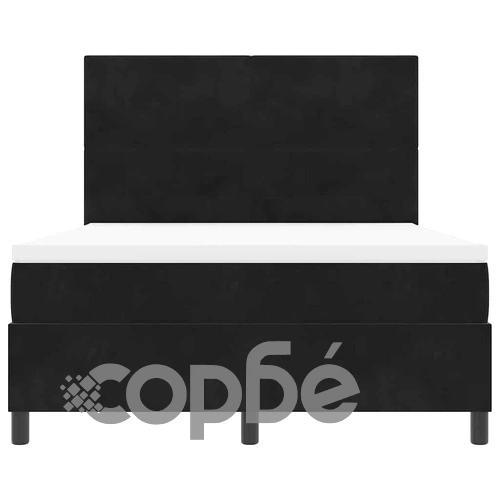 Легло с пружинирана основа и матрак с LED осветление Черно 140x200 см Кадифе ➤ топ цена ➤ sorbe.bg