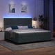 Легло с пружинирана основа и матрак тъмносиво 200x200 см кадифе с LED осветление