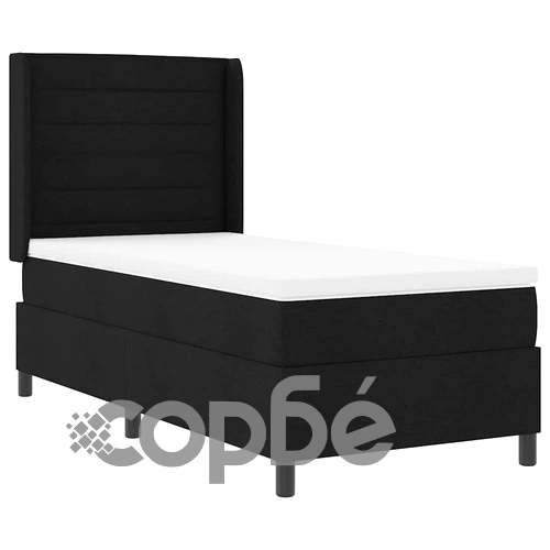 Пружинно легло с матрак и LED осветление - черно 90x190 см текстил ➤ топ цена ➤ sorbe.bg