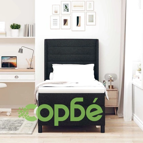 Пружинно легло с матрак и LED осветление - черно 90x190 см текстил ➤ топ цена ➤ sorbe.bg