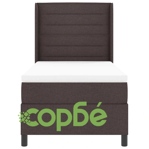 Легло с пружинирана основа и матрак с LED осветление тъмнокафяв 90x190 см текстил ➤ топ цена ➤ sorbe.bg