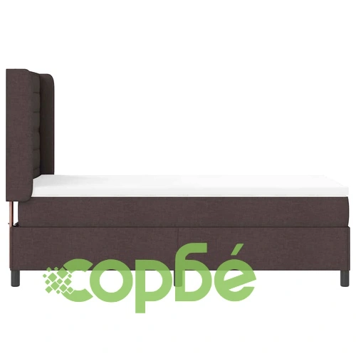 Легло с пружинирана основа и матрак с LED осветление тъмнокафяв 90x190 см текстил ➤ топ цена ➤ sorbe.bg