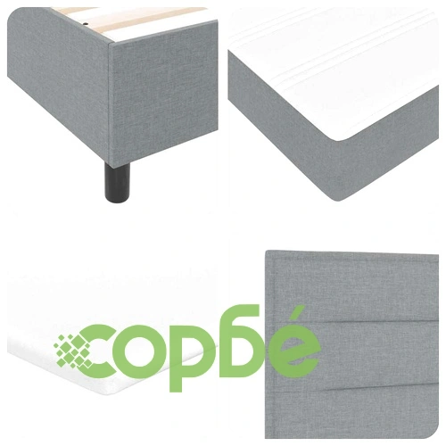 Легло с пружинирана основа и матрак с LED осветление светлосиво 100x200 см текстил ➤ топ цена ➤ sorbe.bg