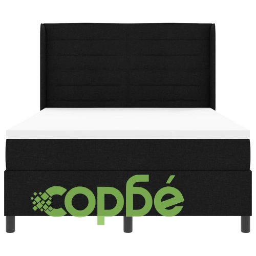 Кутия Spring легло с матрак и LED осветление 140x190 см черен плат ➤ топ цена ➤ sorbe.bg