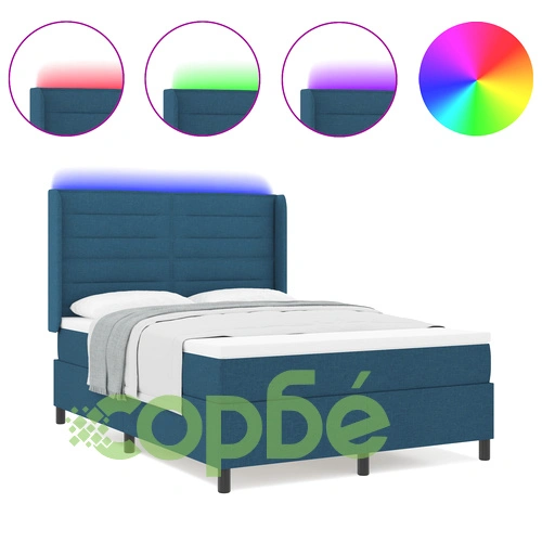 Легло с матрак и LED синьо осветление 140x200 см от тъкан полиестер ➤ топ цена ➤ sorbe.bg