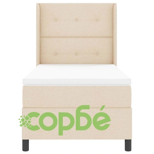 Легло с пружинирана основа и матрак с LED осветление крем 80x200 см текстил ➤ топ цена ➤ sorbe.bg