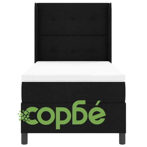 Легло с матрак и LED осветление 90x200 см Черно Текстил ➤ топ цена ➤ sorbe.bg