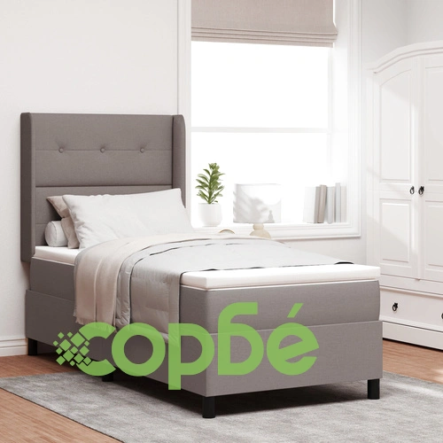 Легло с матрак и LED осветление Таупе 100x200 см от Тъкан Полиестер ➤ топ цена ➤ sorbe.bg