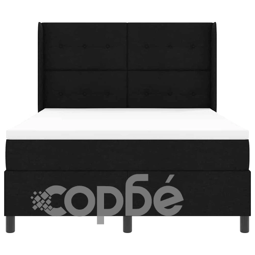 Легло с пружинирана основа и матрак с LED осветление черно 140x190 см текстил ➤ топ цена ➤ sorbe.bg