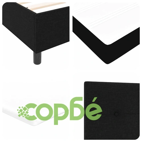 Легло с пружинирана основа и матрак с LED осветление черно 140x190 см текстил ➤ топ цена ➤ sorbe.bg