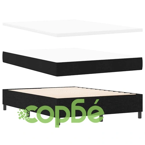 Легло с пружинирана основа и матрак с LED осветление черно 140x190 см текстил ➤ топ цена ➤ sorbe.bg