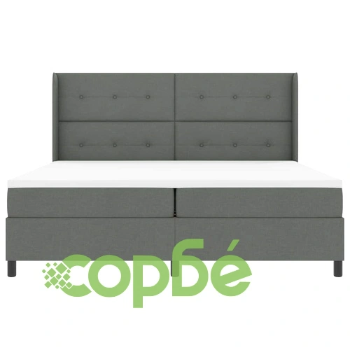 Легло с пружинирана основа и матрак с LED осветление тъмносив 200x200 см текстил ➤ топ цена ➤ sorbe.bg