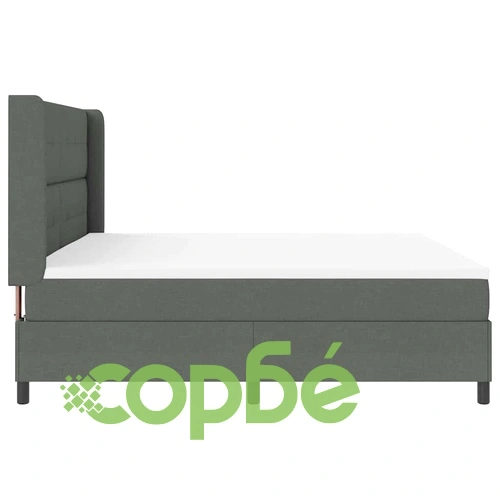 Легло с пружинирана основа и матрак с LED осветление тъмносив 200x200 см текстил ➤ топ цена ➤ sorbe.bg