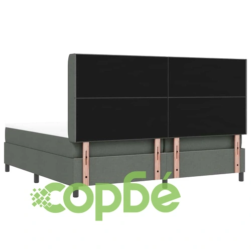 Легло с пружинирана основа и матрак с LED осветление тъмносив 200x200 см текстил ➤ топ цена ➤ sorbe.bg