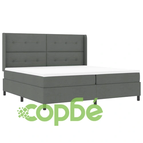 Легло с пружинирана основа и матрак с LED осветление тъмносив 200x200 см текстил ➤ топ цена ➤ sorbe.bg