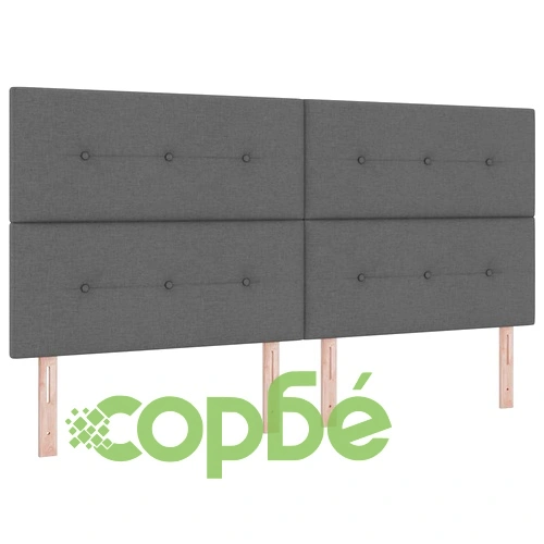 Легло с пружинирана основа и матрак с LED осветление тъмносив 200x200 см текстил ➤ топ цена ➤ sorbe.bg