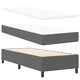 Легло с пружинирана основа и матрак с LED осветление тъмносиво 80x200 см текстил