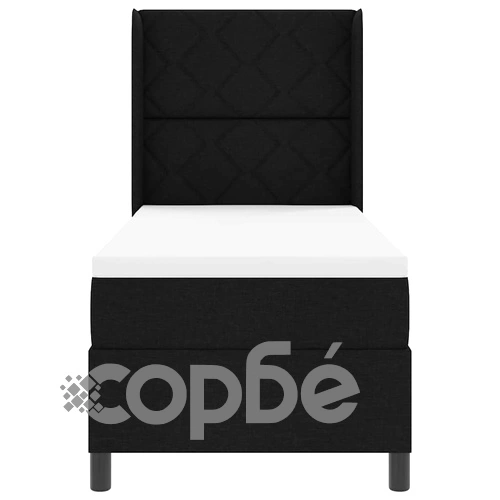 Легло с LED осветление и матрак, черен текстил, 80 x 200 см ➤ топ цена ➤ sorbe.bg
